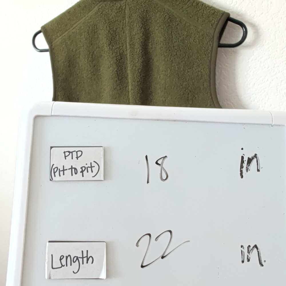 Vintage Patagonia Synchilla Fleece Vest Womens XS Olive Green Full Zip 25163